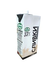 Крем сливочный Сливки для взбивания ультрапастеризованный 33% 1л 1/12шт Х18209